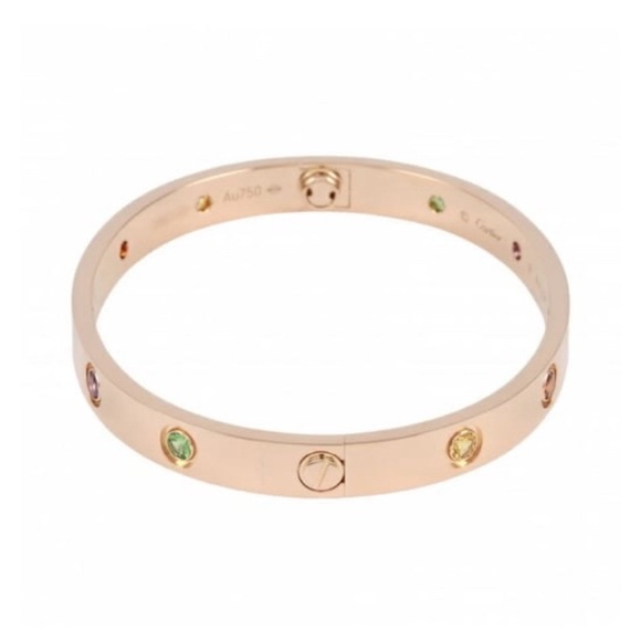 Cartier bracelet 18K authentic comes with box tool and has multicolored stones - Picture 3 of 7